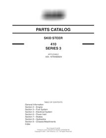 Catálogo de piezas en pdf del minicargador Case 410 Serie 3