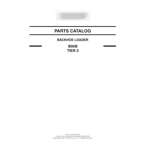 Catálogo de peças em pdf da retroescavadeira New Holland B90B Tier 3