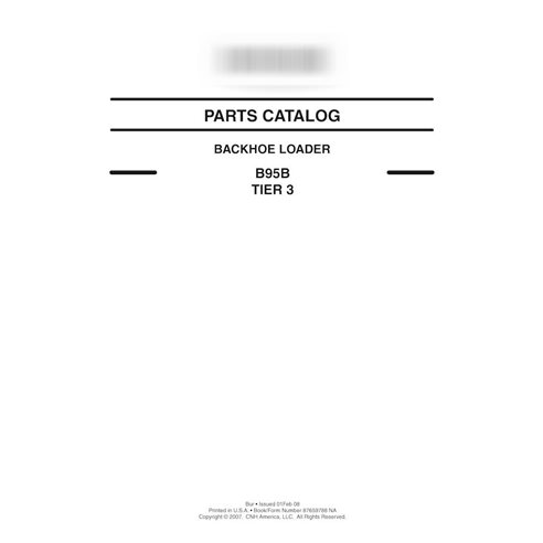 New Holland B95B Tier 3 backhoe loader pdf parts catalog 