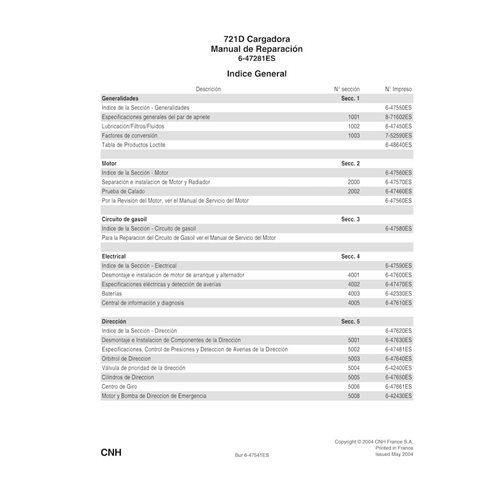 Case 721D wheel loader pdf service manual ES