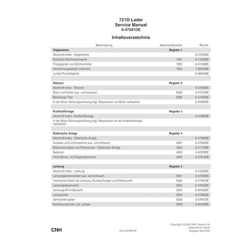 Case 721D wheel loader pdf service manual DE