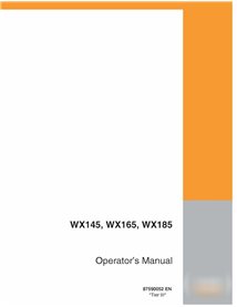 Manuel d'utilisation pdf des pelles sur pneus Case WX145, WX165, WX185