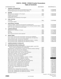 Case CX210, CX230, CX240  excavator pdf service manual 