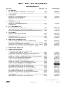 Case CX210, CX230, CX240  excavator pdf service manual DE