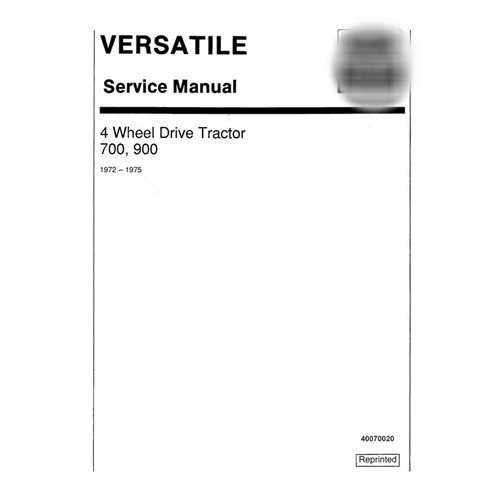 Manual de servicio del tractor New Holland 700, 900 en pdf.