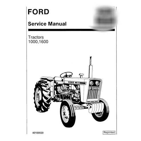 Manual de servicio en pdf del tractor New Holland Ford 1000, 1600