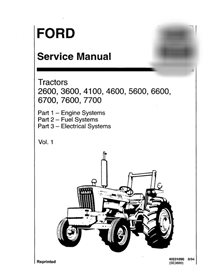New Holland Ford 2600, 3600, 4100, 4600, 5600, 6600, 6700, 7600, 7700 tractor manual de servicio en pdf