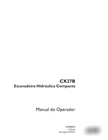 Case CX27B compact excavator pdf operator's manual PT