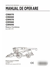 New Holland CR8070, CR8080, CR9070, CR9080, CR9090 combinan el manual del operador en pdf RO