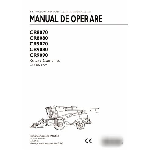 New Holland CR8070, CR8080, CR9070, CR9080, CR9090 combinan el manual del operador en pdf RO