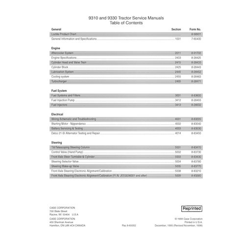 Manual de serviço em pdf do trator Case 9310, 9330
