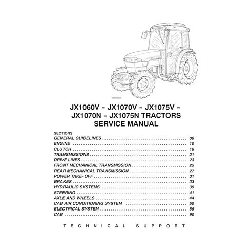 Case JX1060V, JX1070V, JX1075V, JX1070N, JX1075N tractor pdf service manual 