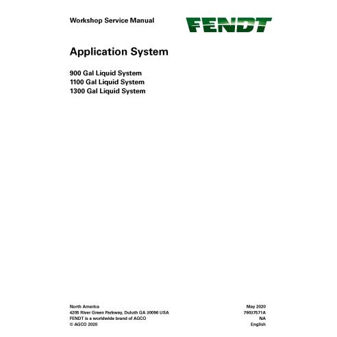 Manuel d'entretien de l'atelier PDF du système d'application Fendt 900, 1100, 1300 Gal - Fendt manuels - FENDT-79037571A