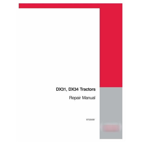 Manual de reparo em pdf do trator Case DX31, DX34