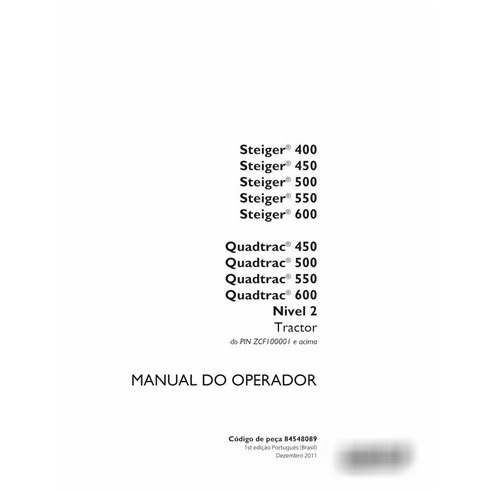 Manual do operador em pdf do trator Case Steiger 400-600, Quadtrac 450-600 Tier 2 PT