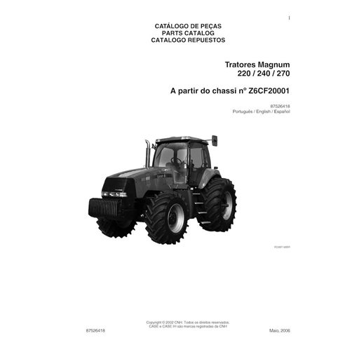 Case Magnum 220, 240, 270 tractor catalogo de repuestos pdf