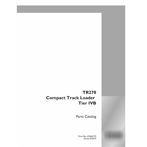 Catálogo de peças em pdf da carregadeira de esteira compacta Case TR270 Tier 4B