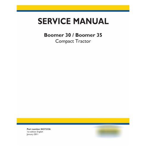 New Holland Boomer 30, 35 tractor pdf service manual 