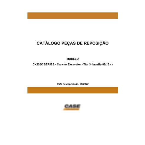 Excavadora de cadenas Case CX220C Serie 2 pdf catálogo de piezas PT