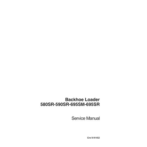 Manual de serviço em pdf da retroescavadeira Case 580SR, 590SR, 695SM, 695SR