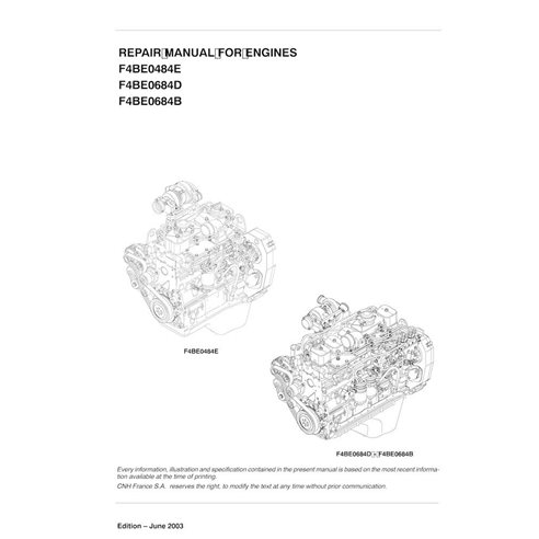 Case F4BE0484E, F4BE0684D, F4BE0684B engine pdf service manual 