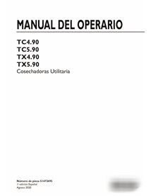 Manual del operador de la cosechadora New Holland TC4.90, TC5.90, TX4.90, TX5.90 en formato PDF ES