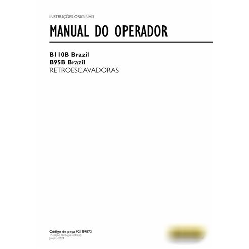 New Holland B95B, B110B backhoe loader pdf operator's manual PT