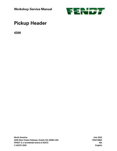Fendt 4300 pickup header pdf workshop service manual  - Fendt manuals - FENDT-79037386D
