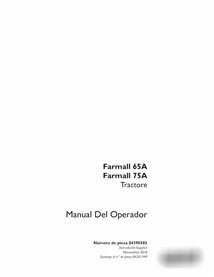 Manuel d'utilisation du tracteur Case Farmall 65A, 75A au format PDF