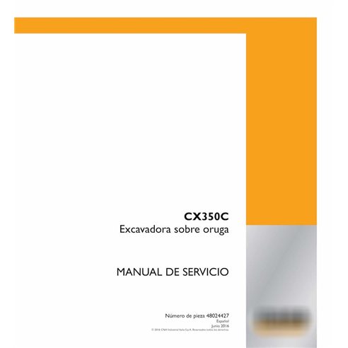 Manual de servicio en formato pdf de la excavadora Case CX350C ES