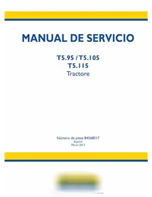 Manual de servicio del tractor New Holland T5.95, T5.105, T5.115 en formato pdf ES