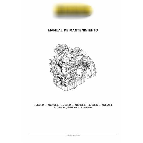 Manual de serviço do motor pdf New Holland F4CE9484, F4CE9684, F4DE9484, F4DE9684, F4DE9687, F4GE9484, F4GE9684, F4HE9484,