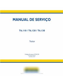 Manual de servicio del tractor New Holland T6.110, T6.120, T6.130 en formato pdf ES