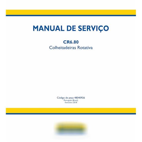 Manual de serviço em PDF da colheitadeira New Holland CR6.80 PT