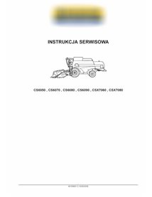 Manual de serviço em PDF da colheitadeira New Holland CS6050, CS6070, CS6080, CS6090, CSX7060, CSX7080 PL