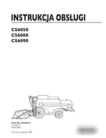 Manuel d'utilisation PDF de la moissonneuse-batteuse New Holland CS6050, CS6080, CS6090 PL