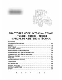 Manual de servicio del tractor New Holland TD5010, TD5020, TD5030, TD5040, TD5050 en formato pdf ES