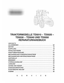 Manual de serviço em pdf do trator New Holland TD5010, TD5020, TD5030, TD5040, TD5050 DE