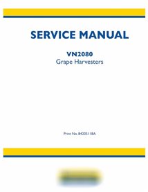 New Holland VN2080 grape harvester pdf service manual 