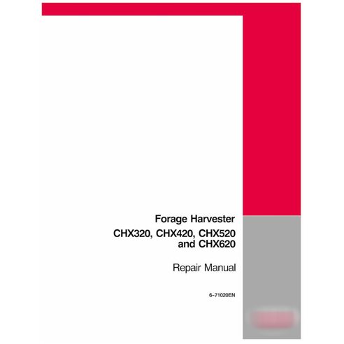 Manual de serviço em pdf da colhedora de forragem Case CHX320, CHX420, CHX520 e CHX620