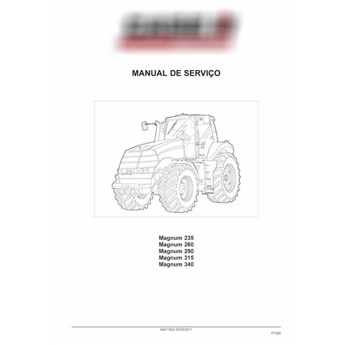 Manual de serviço do trator Case Magnum 235, 260, 290, 315, 340 em pdf PT