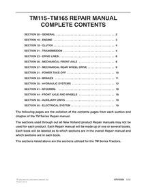 Manual de serviço em pdf do trator New Holland TM115, TM125, TM135, TM150, TM165