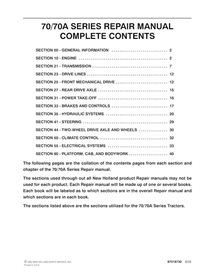 Manuel d'entretien PDF du tracteur New Holland 8670, 8770, 8870, 8970 /A, édition 2002