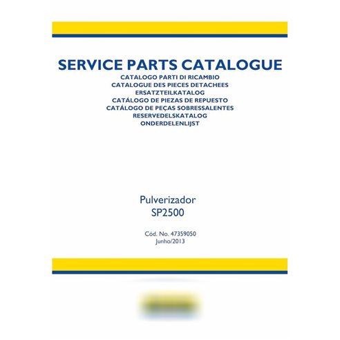 New Holland SP2500 sprayer pdf parts catalog PT