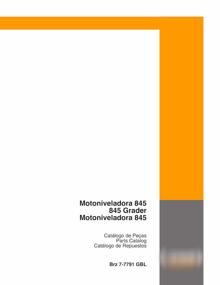 Catálogo de peças em pdf da motoniveladora Case 845 PT