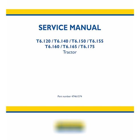 New Holland T6.120, T6.140, T6.150, T6.155, T6.160, T6.165, T6.175 tractor pdf service manual 