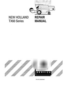 Manual de reparación en formato PDF de las cosechadoras New Holland TX62, TX64, TX65, TX66, TX68
