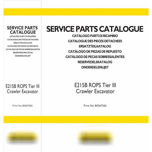 Catálogo de peças em PDF da escavadeira de esteira New Holland E215B Tier III