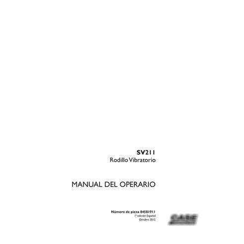 Manuel d'utilisation du rouleau vibrant Case SV211 au format PDF