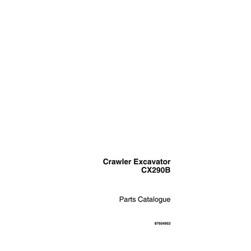 Catálogo de peças em pdf da escavadeira Case CX290B